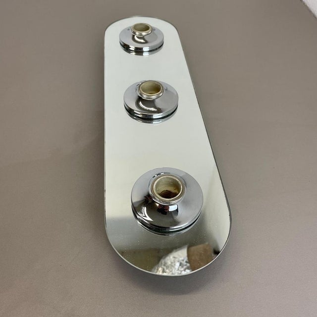 Pop Art Space Age Silver Mirror Wall Light by Eglo Light, Germany, 1980s For Sale - Image 15 of 18