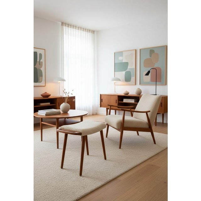 Danish Teak Stool with Shaped Handles, 1960s For Sale - Image 9 of 10