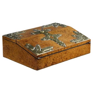Victorian Amboyna Writing Slope, 1870 For Sale
