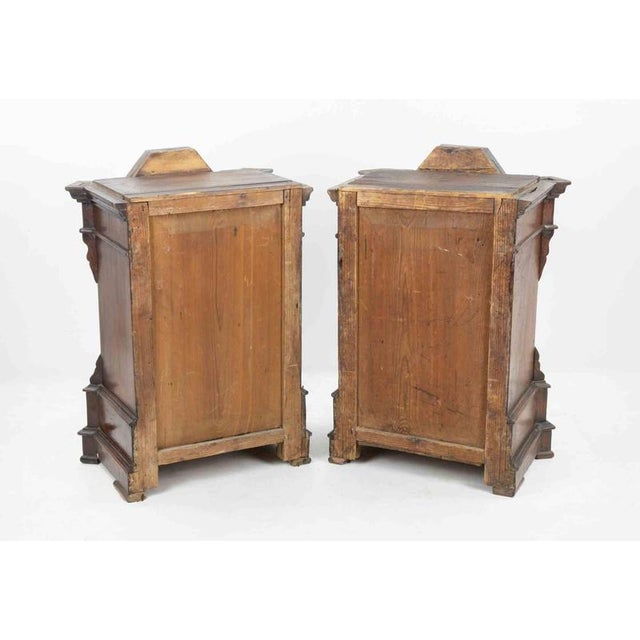Brown Wall Units with Door and Drawer, Italy, Early 20th Century, Set of 2 For Sale - Image 8 of 11