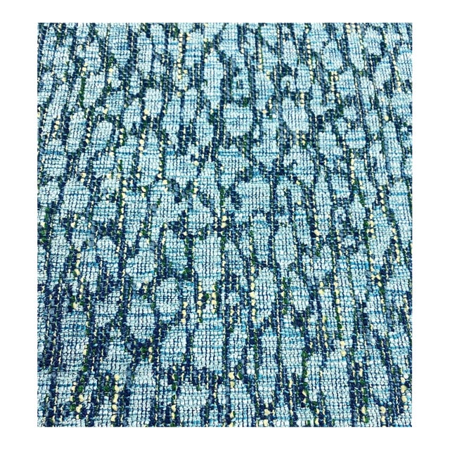 1 5 Yard Greenhouse S4831 Biscay Blue Aqua Yellow Green Abstract