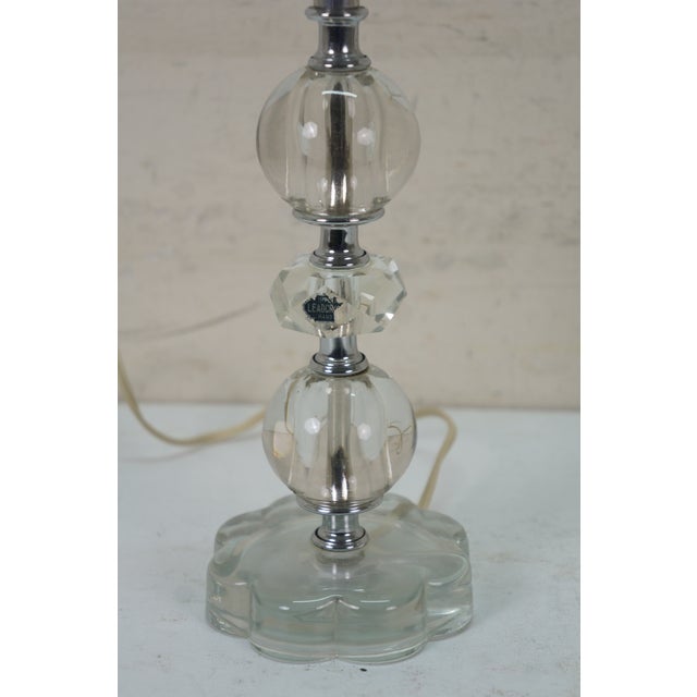 Mid 20th Century Hollywood Regency Stacked Crystal Prism Vanity Boudoir Lamps 11" For Sale - Image 11 of 13