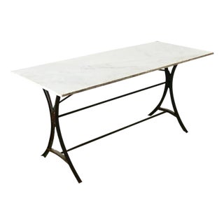 French 19th Century Marble Top Garden Table For Sale