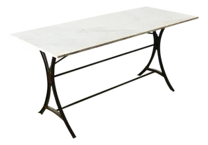 French 19th Century Marble Top Garden Table