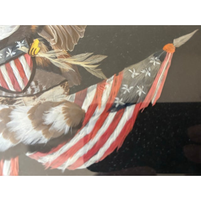 American Eagle Coat of Arms Made of Feathers, 19th Century For Sale - Image 4 of 7