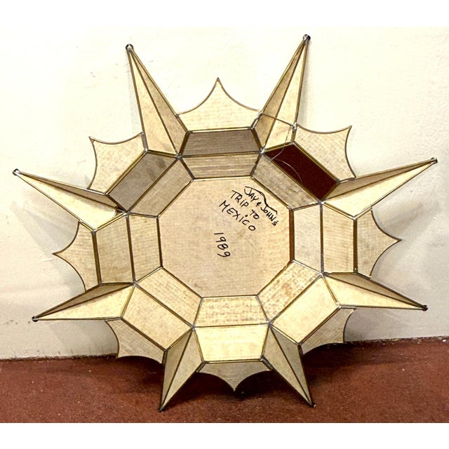 Mexican Modern Gilt Metal Sunburst Mirror Style of Sergio Bustamante, 1989 For Sale - Image 11 of 11