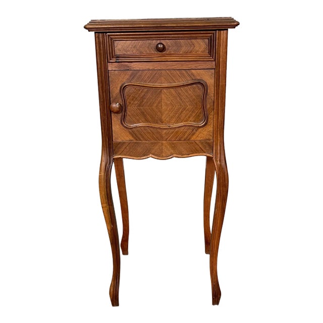 Early 20th Century French Marble Top Nightstand With Marble Interior For Sale