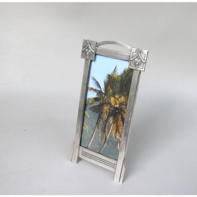 Art Nouveau Silver-Plated Picture Frame, 1890s For Sale - Image 3 of 12