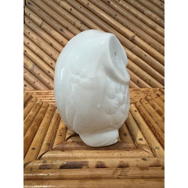 Vintage Petite White Porcelain Owl Sculpture From Patricia Moore Gallery in Aspen For Sale - Image 9 of 15