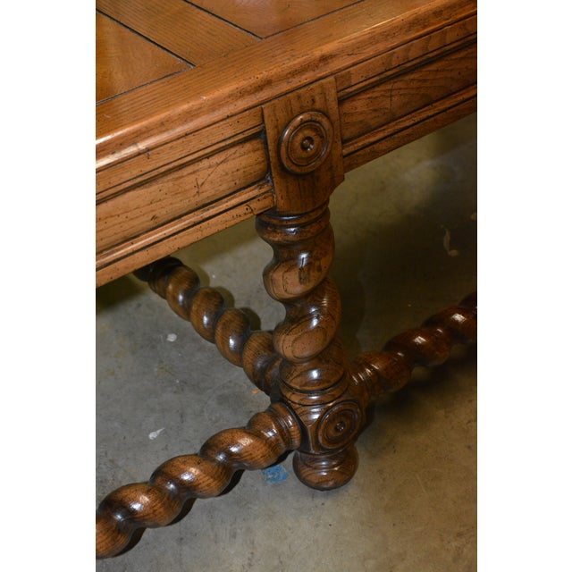 Attributed to Henredon Wooden Barley Twist Rectangle Coffee Table Four Centuries For Sale - Image 12 of 18