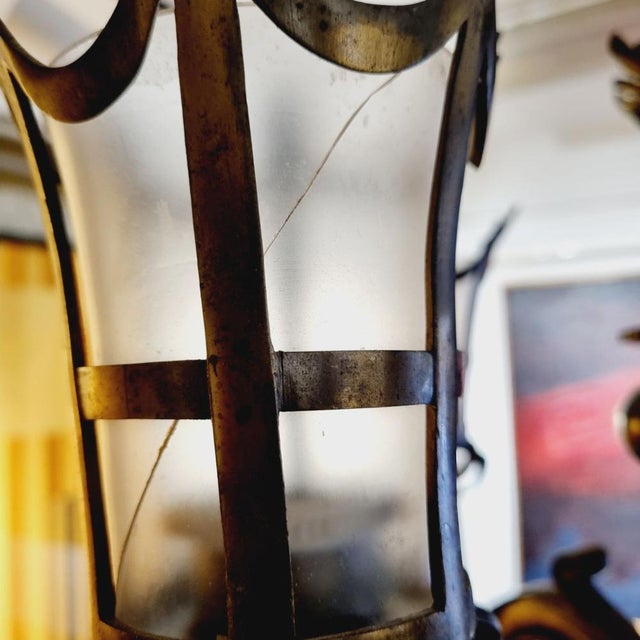 1920s Antique Flemish Bronze Chandelier, 1920s For Sale - Image 5 of 13