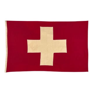 Vintage Cotton Sewn Flag of Switzerland For Sale
