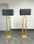 Design Plus Gallery presents a Pair of Clarke Open Brass Rectangle Floor Lamps from Restoration Hardware. Postmodern...