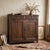 Wood Antique Rustic Pine Two-Door Cabinet With Drawers & Scalloped Gallery For Sale - Image 7 of 7