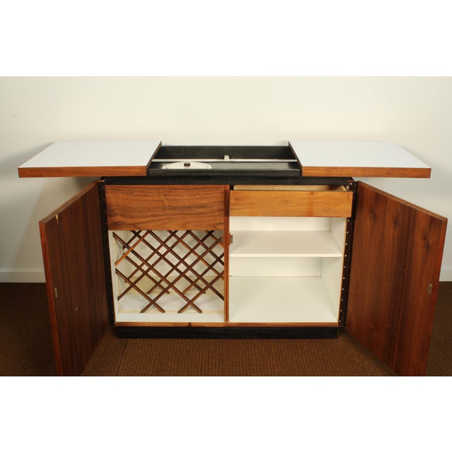 Dillingham Walnut Bar Cart With Wine Rack Chairish