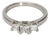 Platinum Three-Stone Ring With Princess Cut Diamond Diamonds - Size 7.75 For Sale