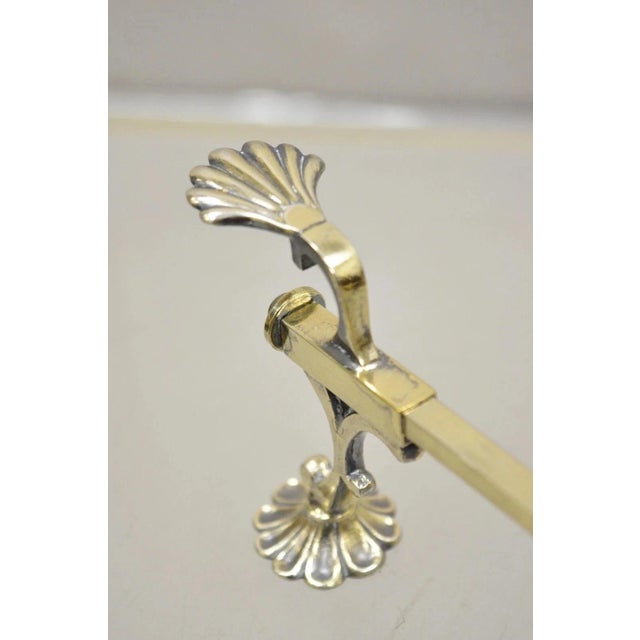 Metal Vintage LFS LTD English Sheffield Brass Tone Metal Expandable Footed Trivet For Sale - Image 7 of 10