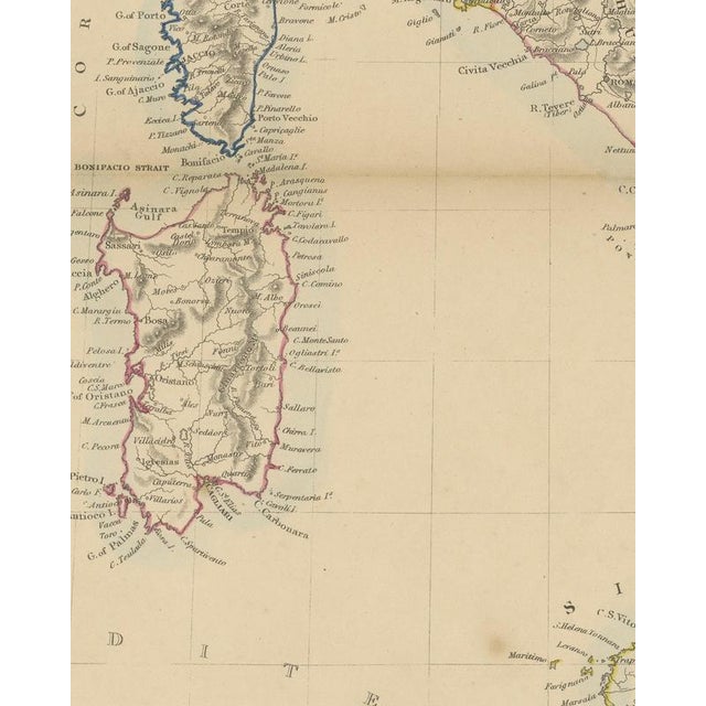Antique Map of Italy Before Unification, 1858 For Sale - Image 6 of 9