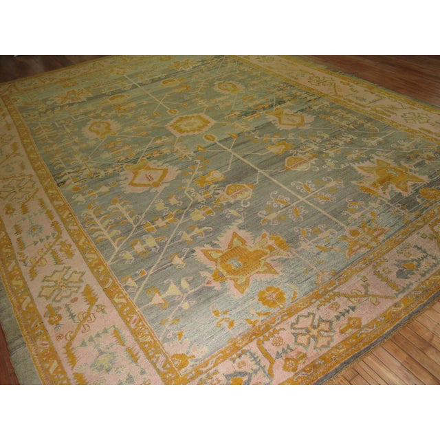 Traditional Antique Turkish Oushak Decorative Rug For Sale - Image 3 of 18