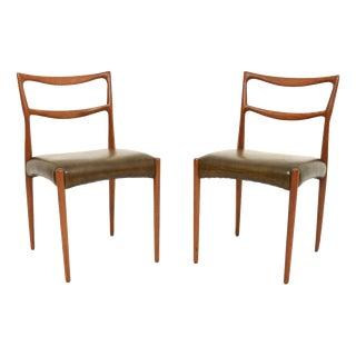 Danish Teak and Leather Chairs by Henry Klein for Bramin, 1960s, Set of 2 For Sale