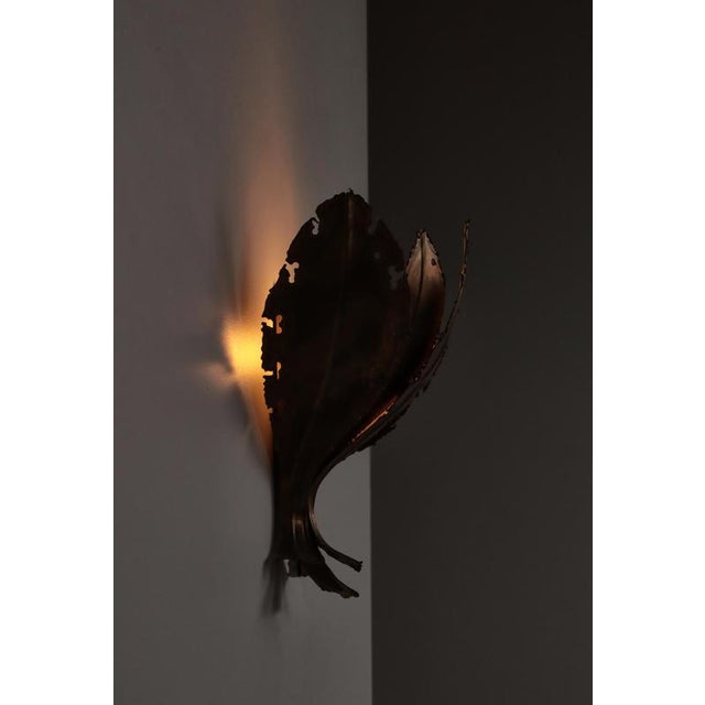 Danish Brutalist Wall Sconces in Flame Cut Brass from Holm Sørensen, 1960s, Set of 4 For Sale - Image 9 of 12