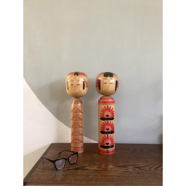 1970s Vintage Decorative Traditional Kokeshi, Japan, 1970s, Set of 2 For Sale - Image 5 of 5