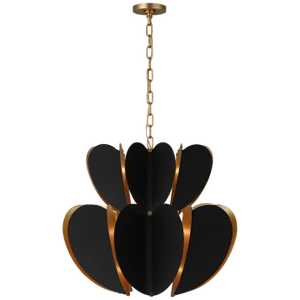 Kate Spade New York for Visual Comfort Signature Danes Two-Tier Chandelier in Matte Black & Gild