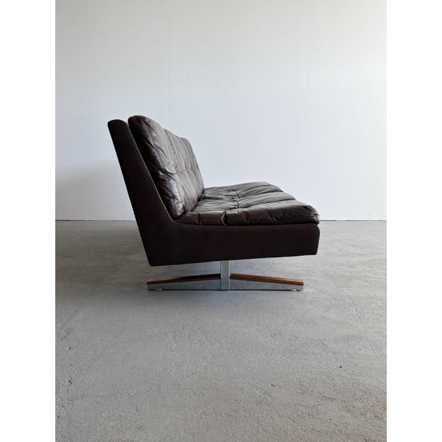 Mid-Century Modern Scandinavian Leather Sofa, Norway, 1970s For Sale - Image 3 of 8