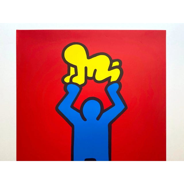 Postmodern Keith Haring Estate Vintage 1991 Pop Art Lithograph Print Poster " Radiant Baby " 1989 For Sale - Image 3 of 11