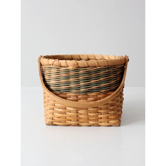 Vintage Splint Weave Basket For Sale - Image 11 of 12