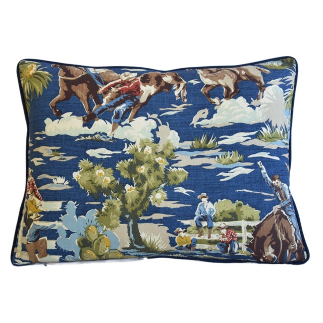 Western Ranch Cowboy Rodeo Horse Feather/Down Pillows 24" X 18" Set