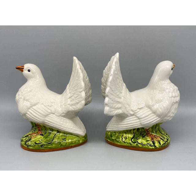 Ceramic Mid Century Italian White Dove Birds - a Pair For Sale - Image 7 of 13