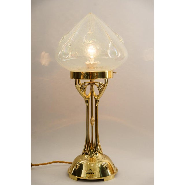 Jugendstil Table Lamp with Original Opaline Glass Shade, 1910 For Sale - Image 11 of 18