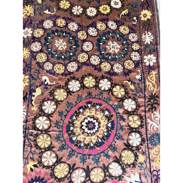 Vintage Embroidered Suzani from Samarkand, circa early 1960s. Dimension; 53'' x 110'' inches / 135 x 280 cm / 4'5'' x...