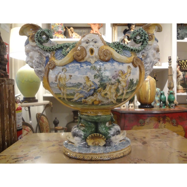 Early 20th Century Italian Majolica Urn For Sale - Image 13 of 13