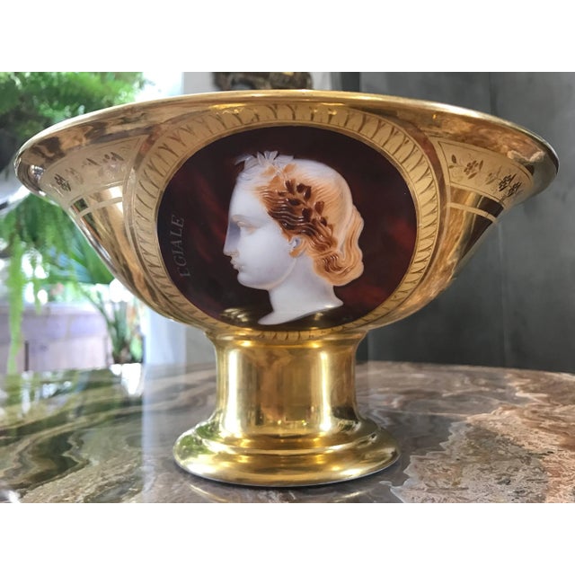 Early 19th Century Empire Porcelain Bowl With Cameo Profiles For Sale - Image 5 of 11
