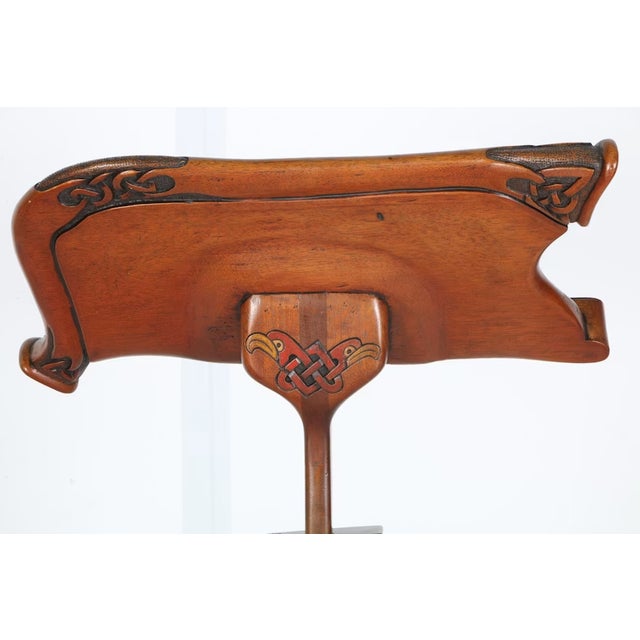 Gabriel McKeagney Celtic Hand Carved Wood Music Stand For Sale - Image 4 of 10