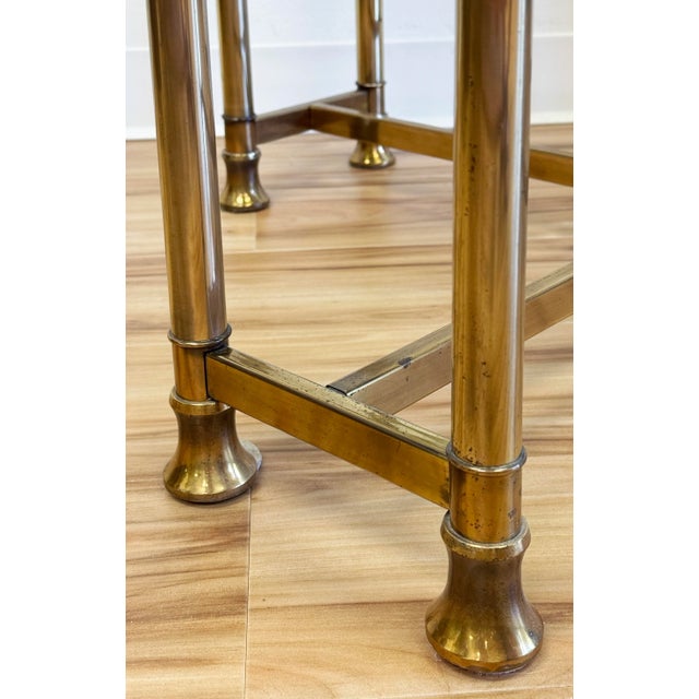 Vintage Smoked Glass and Brass Table For Sale - Image 11 of 12
