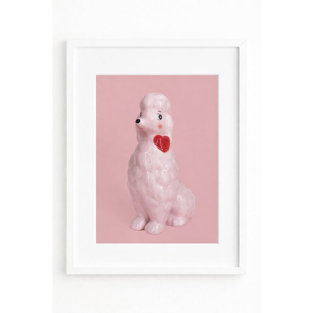 Pink Ceramic Poodle With Heart Contemporary Dog Still Life Photograph, 8x10 In For Sale - Image 4 of 4