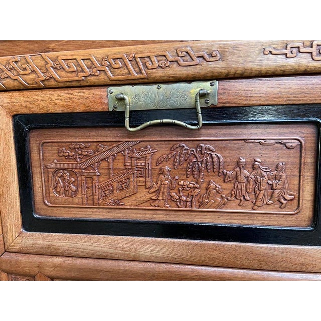 Indochinese Chest of Drawers with Carved Panels For Sale - Image 10 of 11