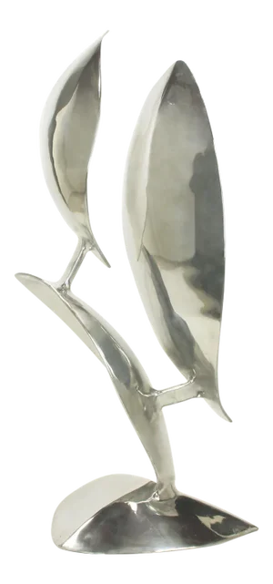 Abstract Organic Polished Aluminum Sculpture by Bill Keating