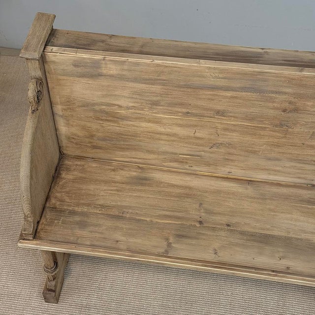 19th Century Gothic Revival Stripped Oak & Fruitwood Deacon’s Bench For Sale - Image 16 of 18