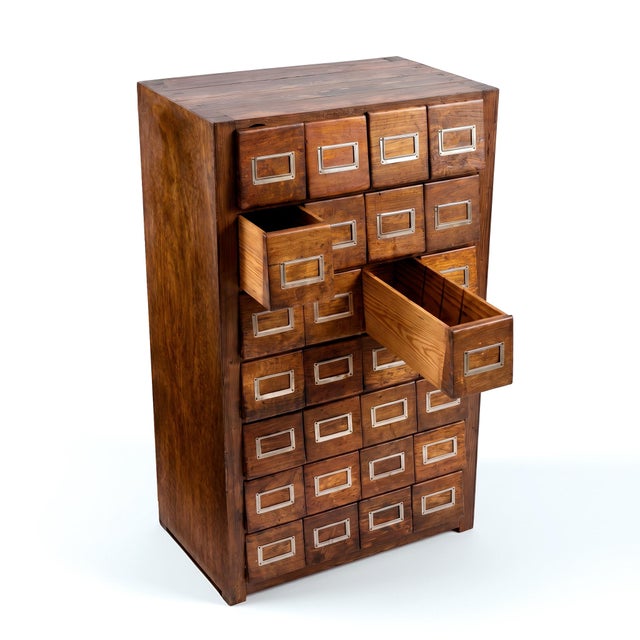 Vintage 24-Drawer Cabinet, 1950s For Sale - Image 3 of 12