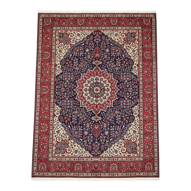 1970s Persian Heriz/Serapi Rug – 9'7" X 12'6" – Traditional Geometric Medallion Design Carpet For Sale