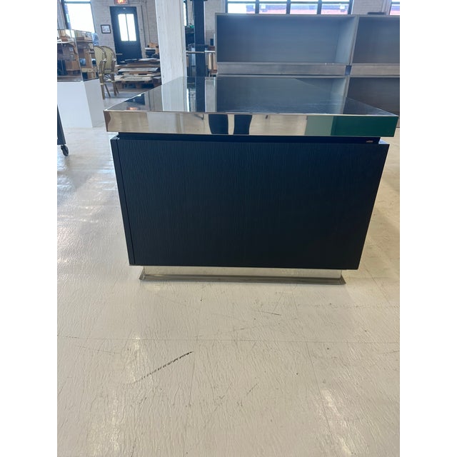 Modern Ebony and Chrome Closet Table , Cabinet With Storage For Sale In Chicago - Image 6 of 7