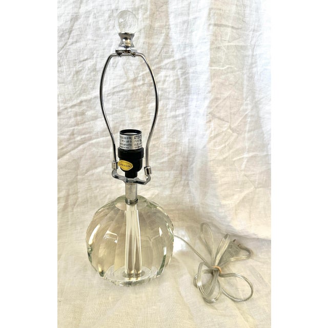 Metal Laura Ashley "Lydia" Cut Crystal Sphere Table Lamp For Sale - Image 7 of 7