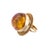 Mid 20th Century 18k Gold Oversized Amber Domed Handmade Filigree Ring, Size 6.5 For Sale - Image 4 of 6