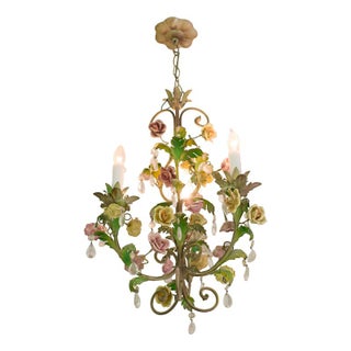 Ornate Rose And Vine Chandelier For Sale
