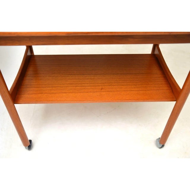 Wood Vintage Danish Teak Drinks Trolley, 1960s For Sale - Image 7 of 8