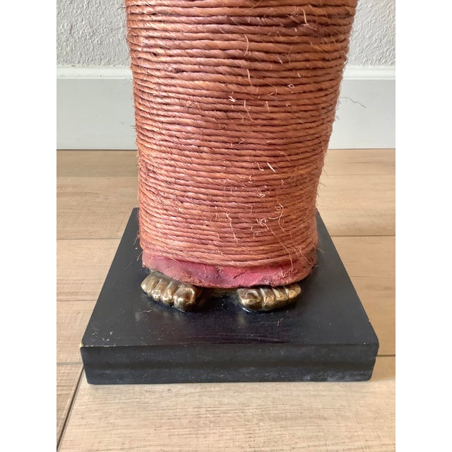1980s 1980s Tall Southwestern Mixed-Media Figurative Sculpture With Brass Face by Naida Seibel, 37.5” H For Sale - Image 5 of 10